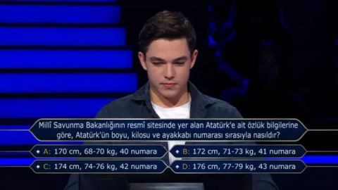 Atatürk sorusu 1 milyon TL'ye götürdü!