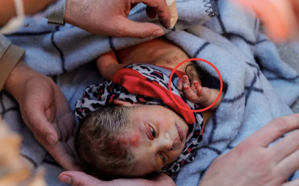 Elinde annesinin saçıyla 20 günlük bir bebek...