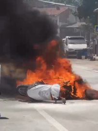 Sipariş götüren kurye alev topuna döndü