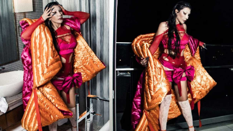 Yorgan modasına o da katıldı: Pozları olay...