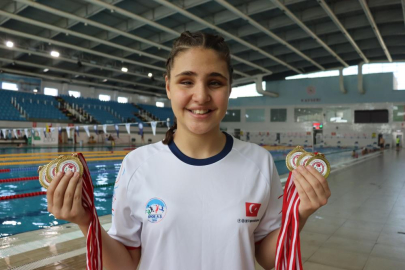 Görme engelli Cemre, madalyalara doymadı