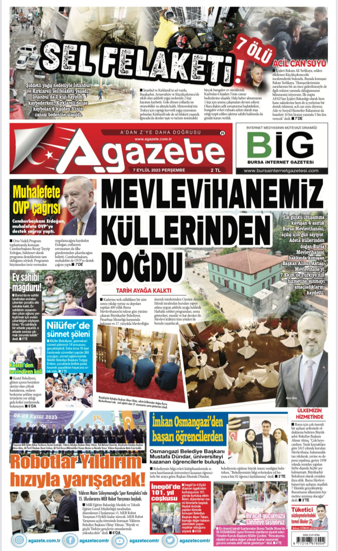 7 Eylül 2023 Perşembe