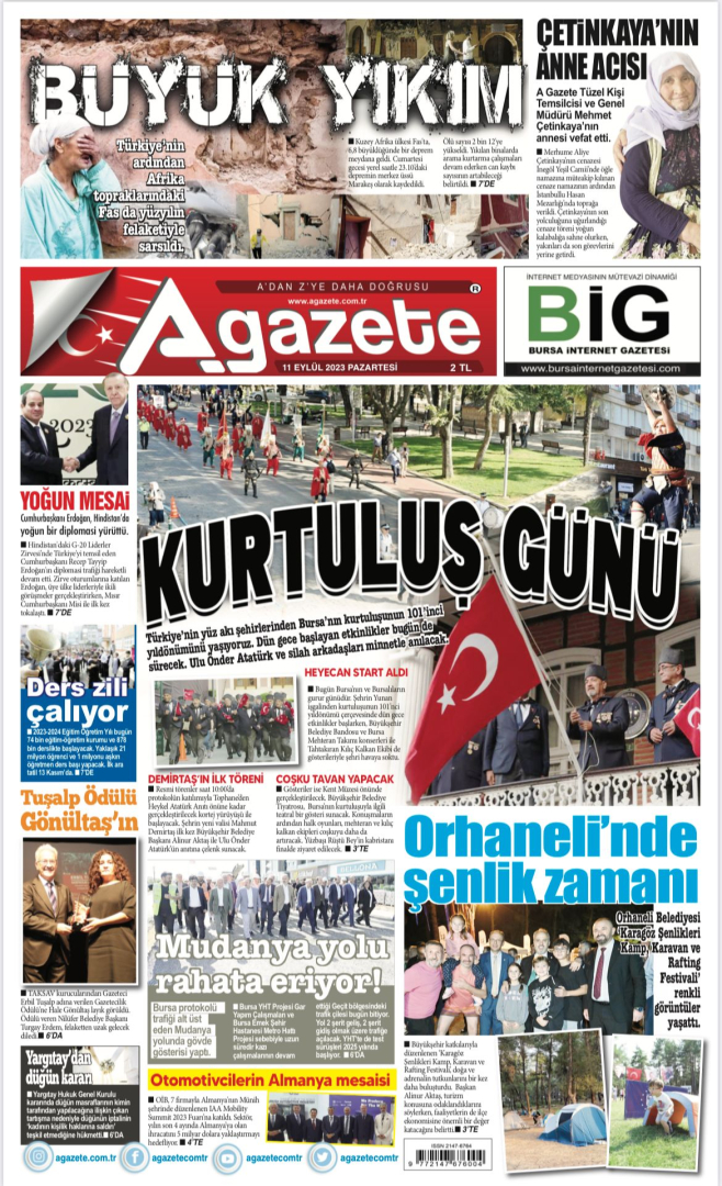 11 Eylül 2023 Pazartesi