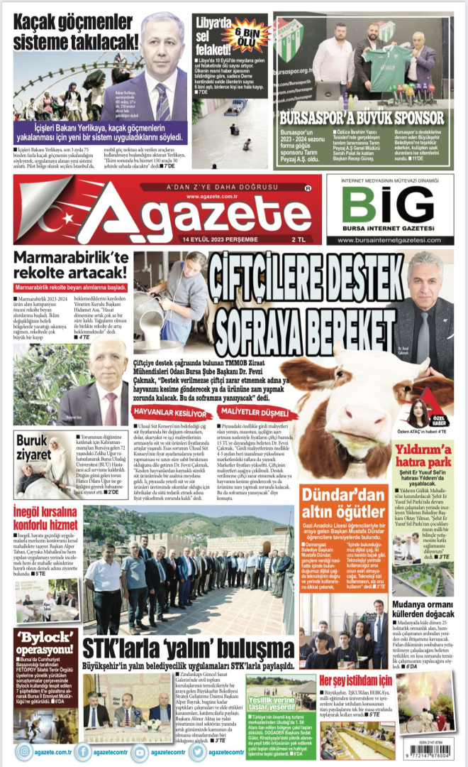 14 Eylül 2023 Perşembe