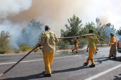 İzmir'de orman yangınına müdahale sürüyor