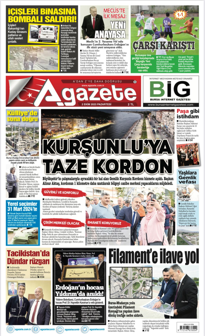 2 Ekim 2023 Pazartesi