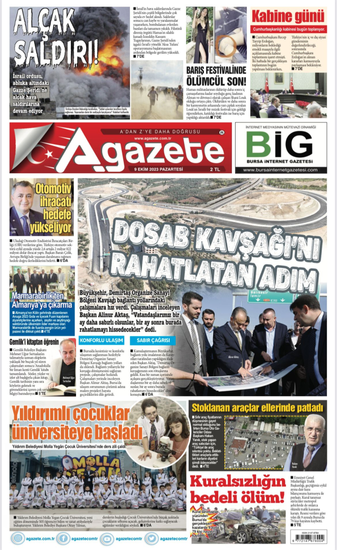 9 Ekim 2023 Pazartesi