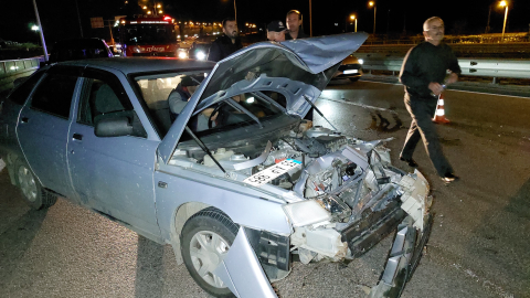 Meyve kasası kazanın sebebi oldu