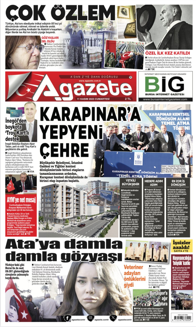 11 Kasım 2023 Cumartesi