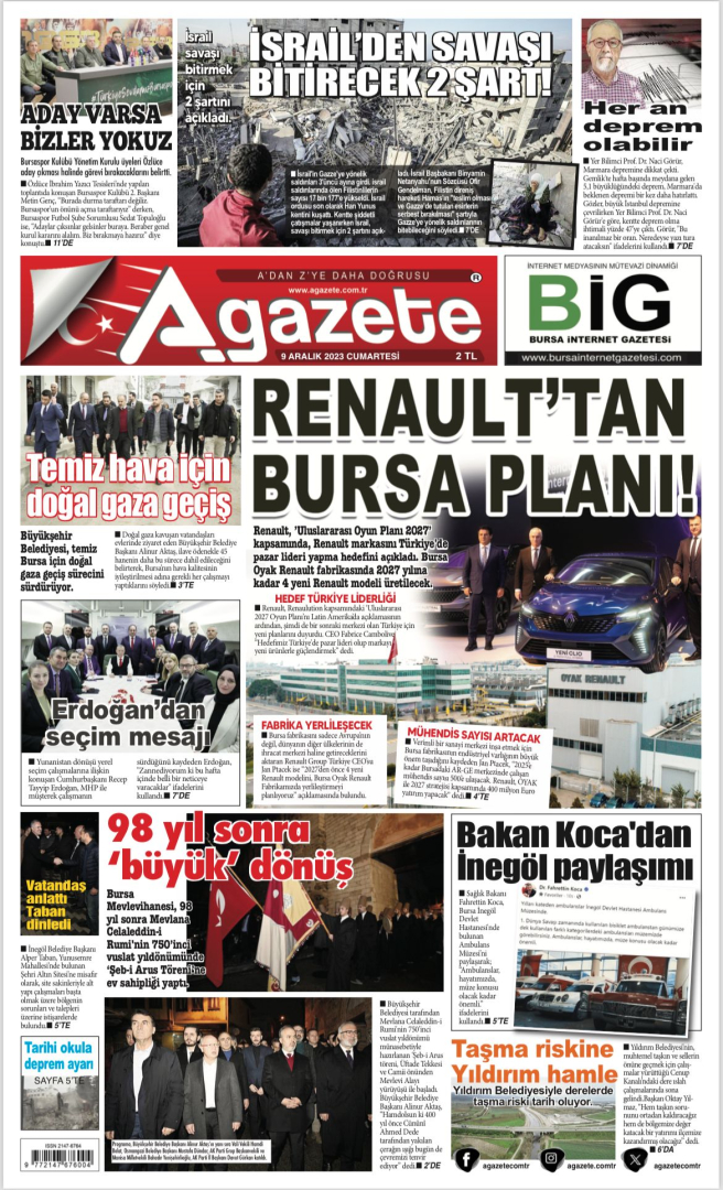 9 Aralık 2023 Cumartesi