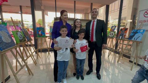 Yetenekli ikizlerden ilk resim sergisi