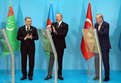 Cumhurbaşkanı Erdoğan, TDT liderleriyle Fuzuli’deki caminin temel atma törenine uzaktan katıldı