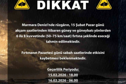 Bursa Valiliğinden Marmara Denizi için fırtına uyarısı