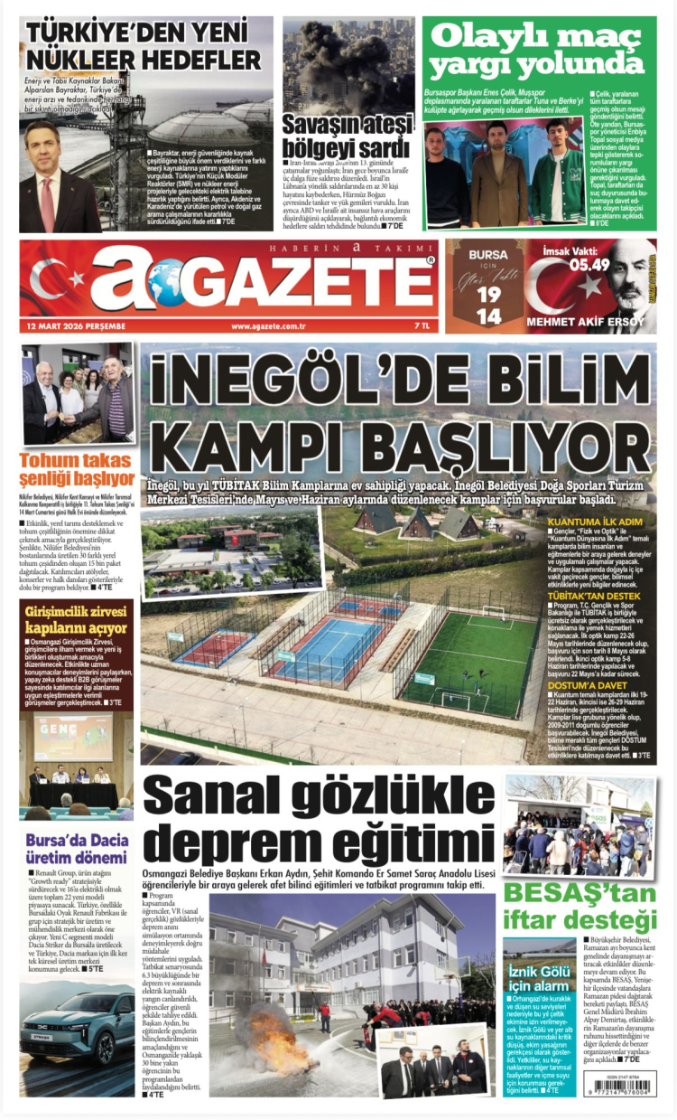 12 MART 2026 PERŞEMBE