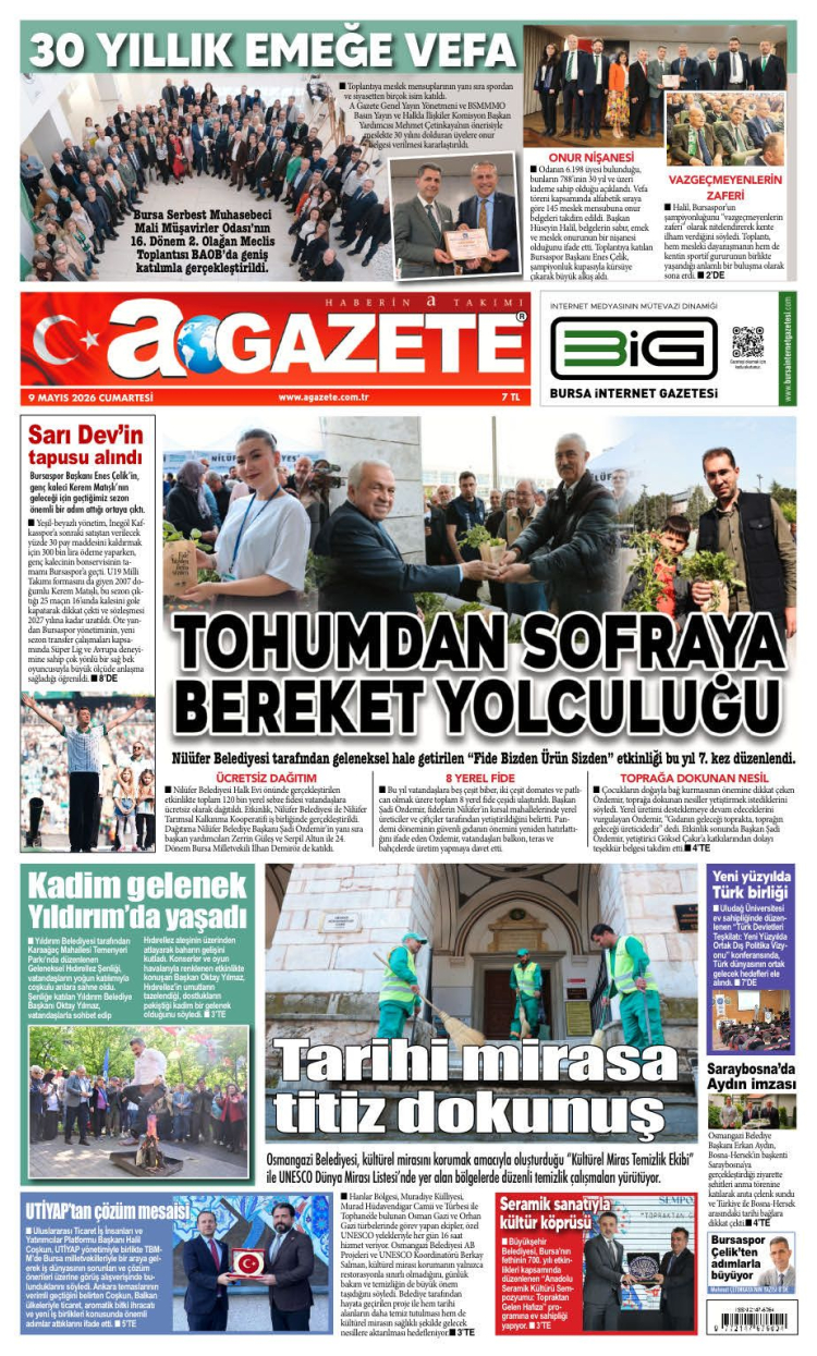 9 MAYIS 2026 CUMARTESİ