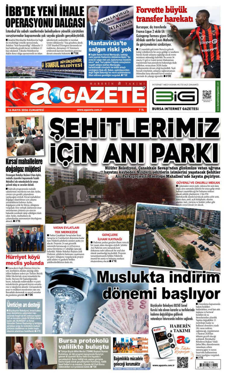 16 MAYIS 2026 CUMARTESİ