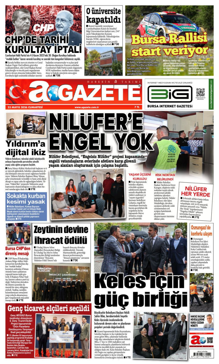 23 MAYIS 2026 CUMARTESİ