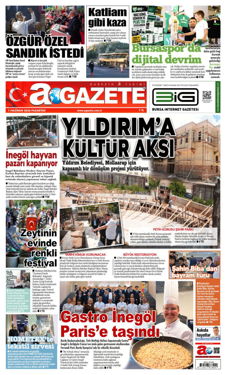 01 HAZİRAN 2026 PAZARTESİ