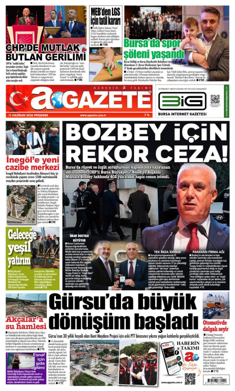 11 HAZİRAN 2026 PERŞEMBE