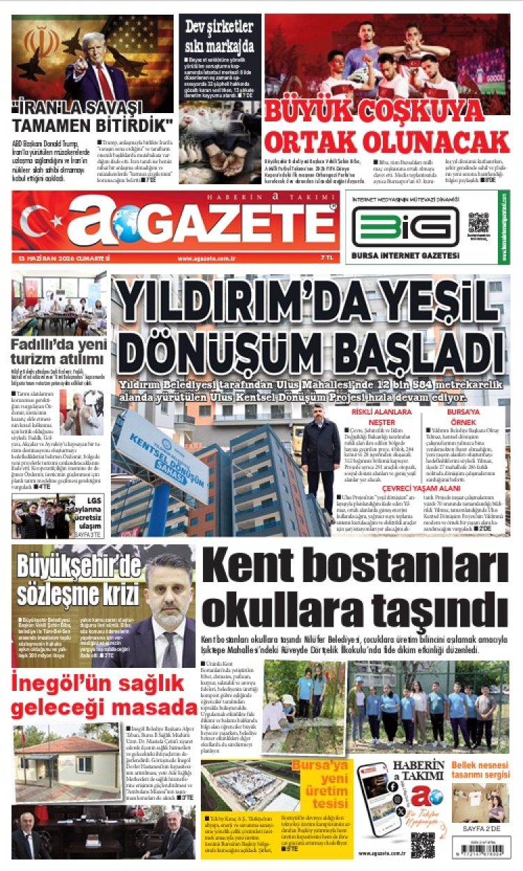 13 HAZİRAN 2026 CUMARTESİ