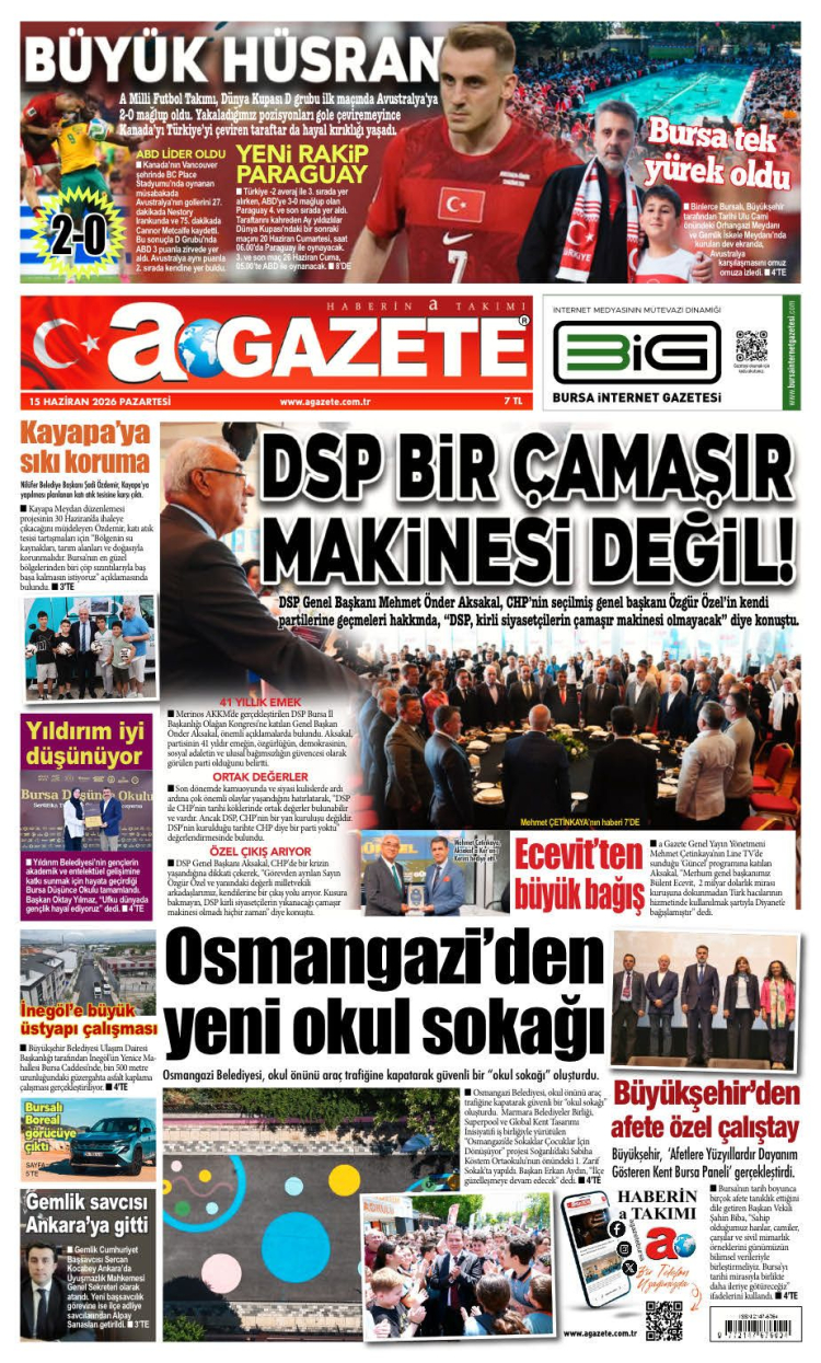 15 HAZİRAN 2026 PAZARTESİ