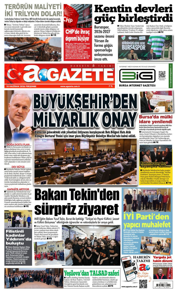 18 HAZİRAN 2026 PERŞEMBE